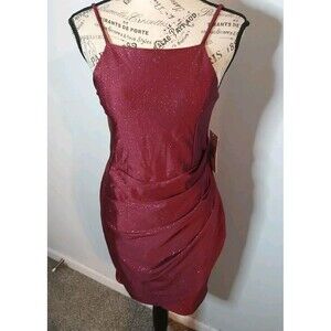 Emerald Sundae Size 16 Burgundy Iridescent Knee-length Girls Sleeveless Nwt... B